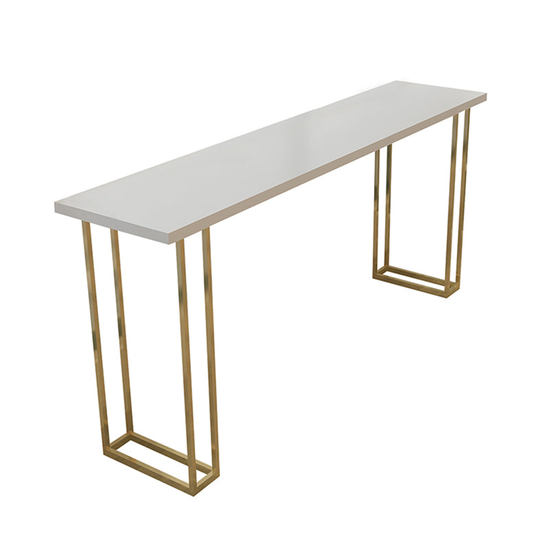 Glam Style Rectangle Bar Table Solid Wood Sled Base Bar Dining Table