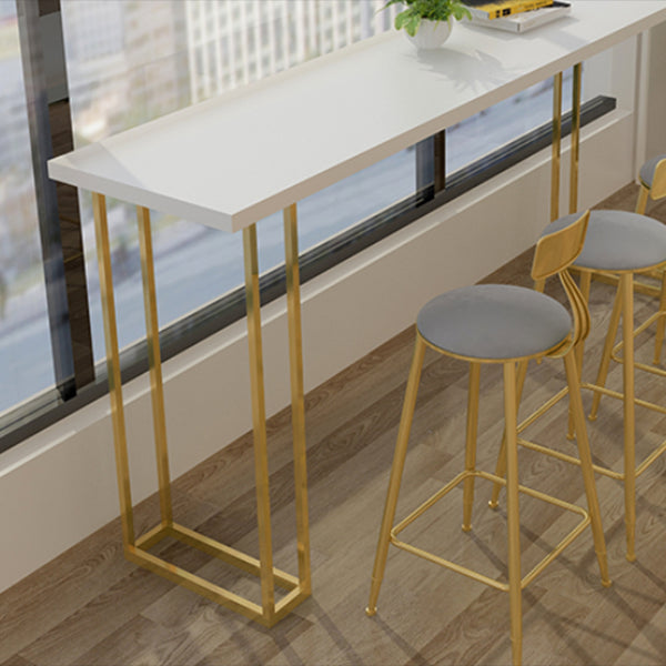 Glam Style Rectangle Bar Table Solid Wood Sled Base Bar Dining Table