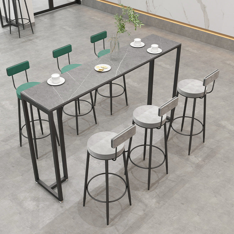 Industrial Sintered Stone Bar Table Rectangle Dining Table for Kitchen Living Room