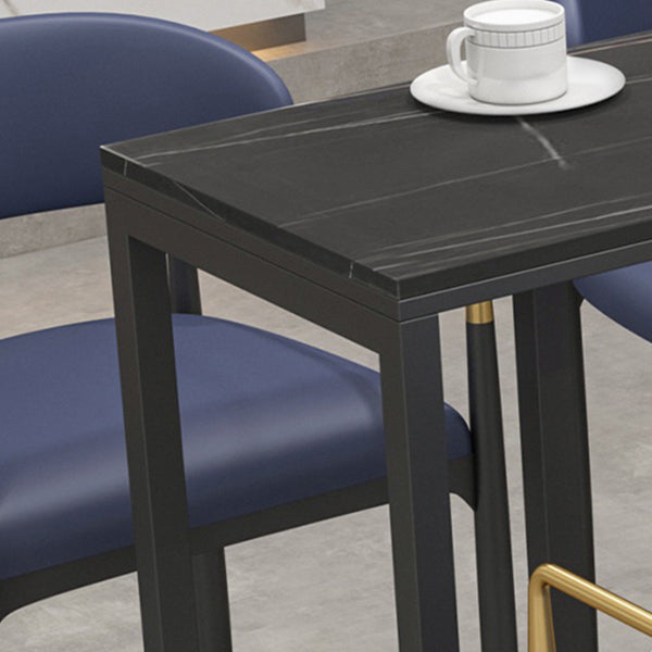 Industrial Sintered Stone Bar Table Rectangle Dining Table for Kitchen Living Room