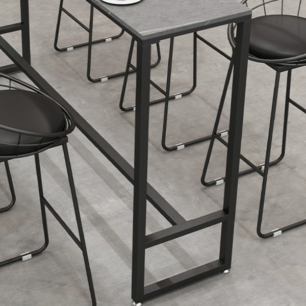 Industrial Sintered Stone Bar Table Rectangle Dining Table for Kitchen Living Room