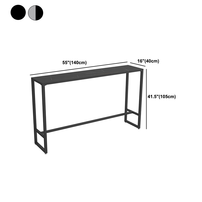 Industrial Sintered Stone Bar Table Rectangle Dining Table for Kitchen Living Room