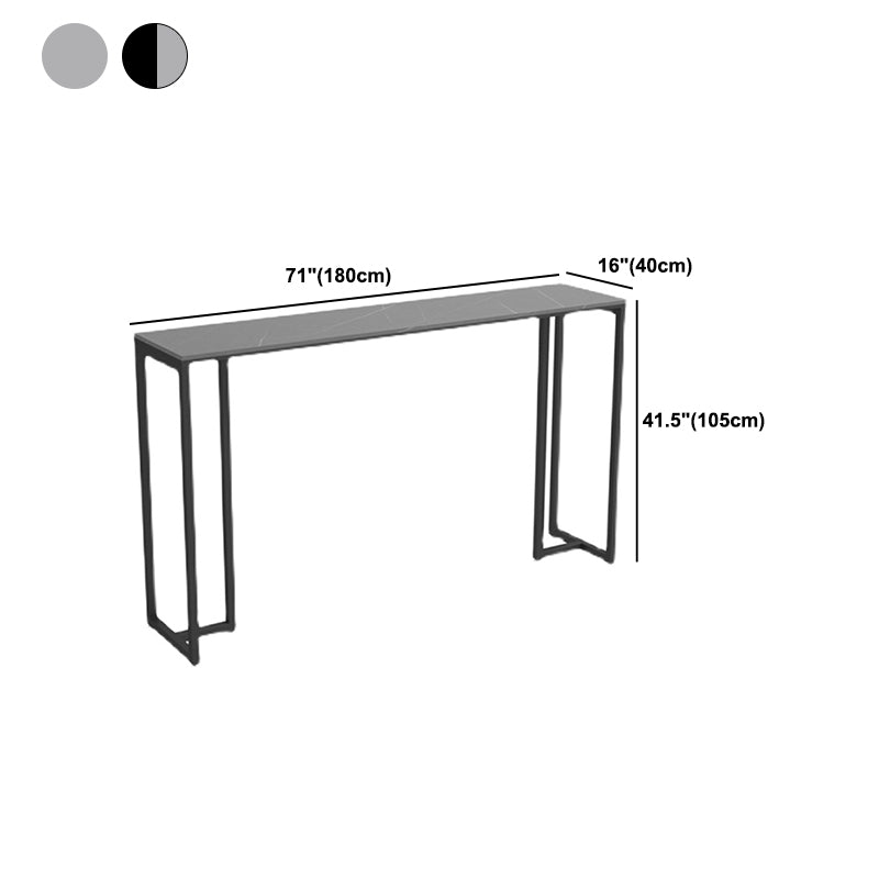Industrial Sintered Stone Bar Table Rectangle Dining Table for Kitchen Living Room