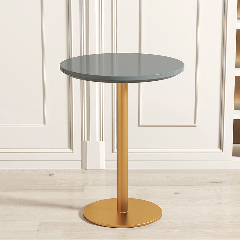 Iron Bar Table Industrial Bar Height Cocktail Table with Pedestal