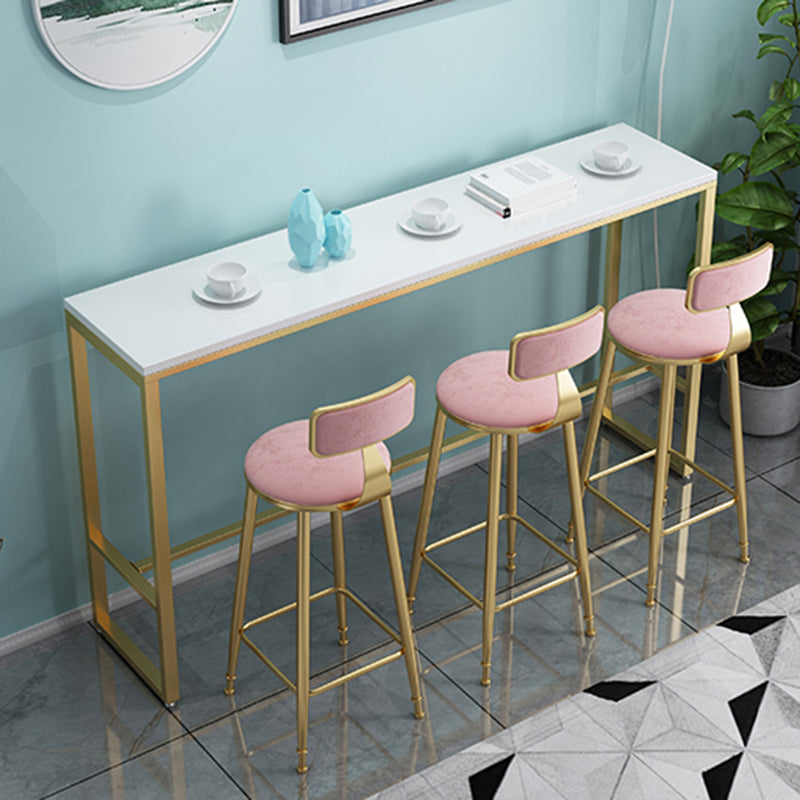 Metal Base Pub Table Glam Rectangle Bar Height Bar Table for Indoor