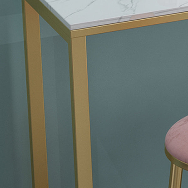 Metal Base Pub Table Glam Rectangle Bar Height Bar Table for Indoor