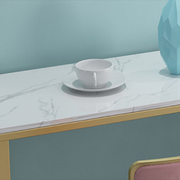 Metal Base Pub Table Glam Rectangle Bar Height Bar Table for Indoor