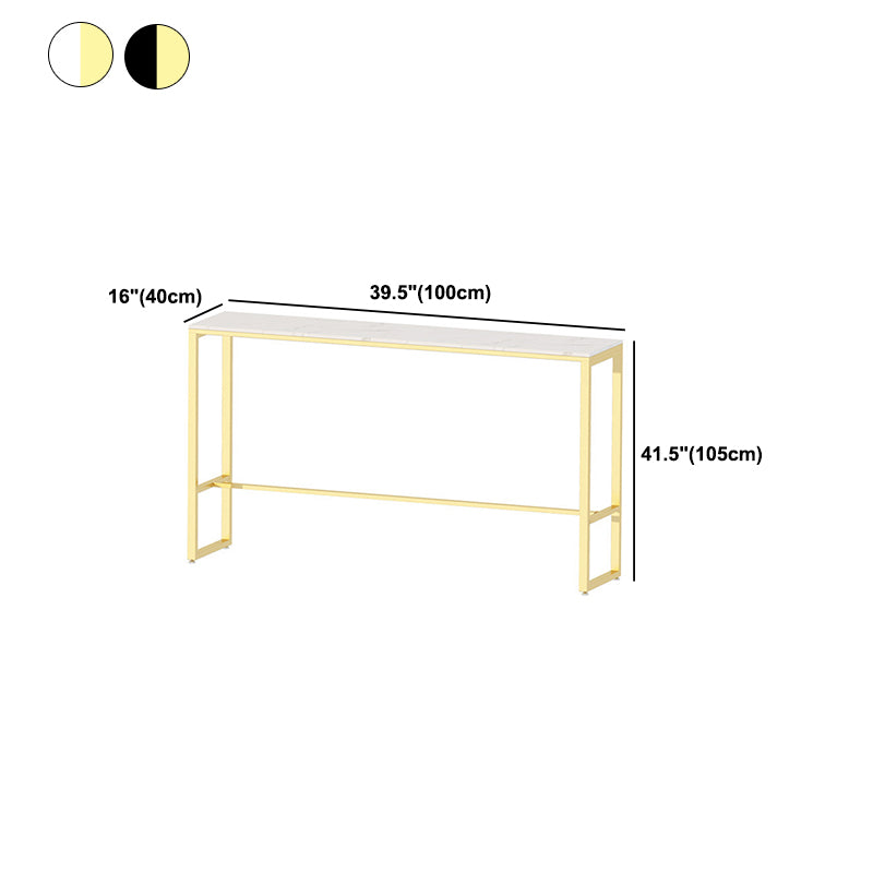 Metal Base Pub Table Glam Rectangle Bar Height Bar Table for Indoor