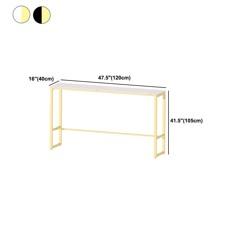 Metal Base Pub Table Glam Rectangle Bar Height Bar Table for Indoor