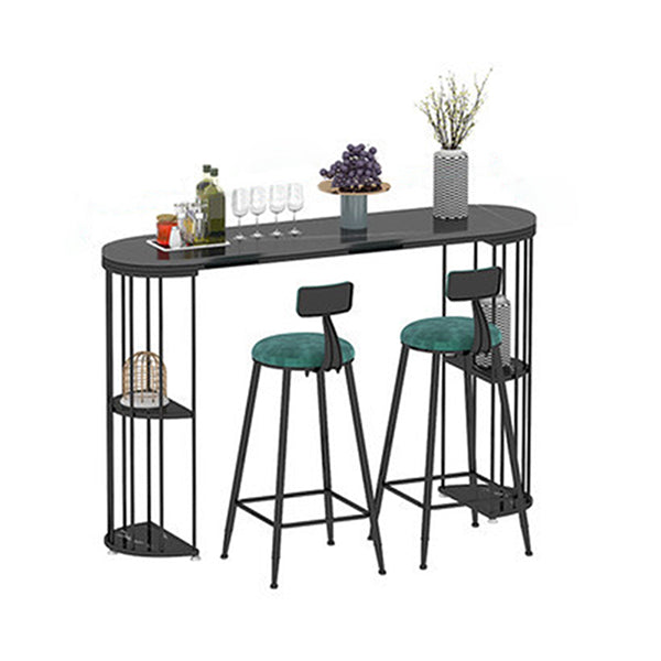 Sintered Stone Bar Table Oval Dining Table for Kitchen Living Room