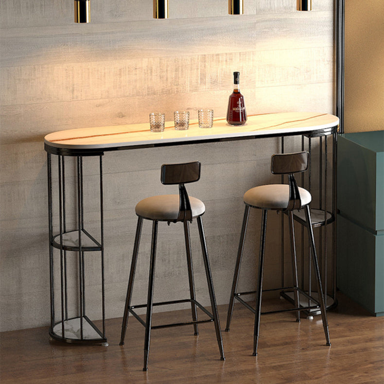 Sintered Stone Bar Table Oval Dining Table for Kitchen Living Room