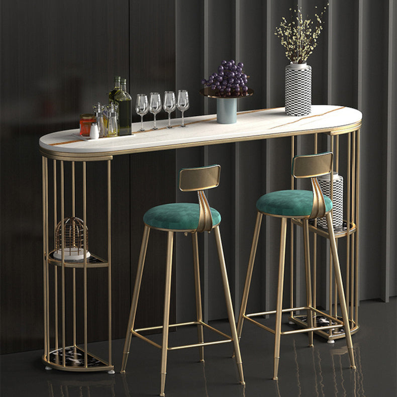 Sintered Stone Bar Table Oval Dining Table for Kitchen Living Room