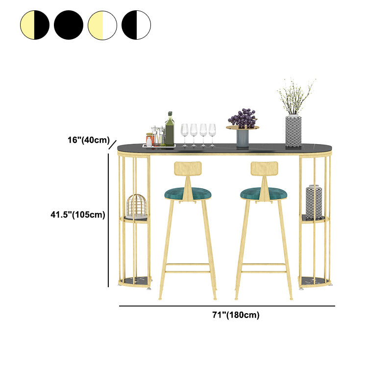 Sintered Stone Bar Table Oval Dining Table for Kitchen Living Room