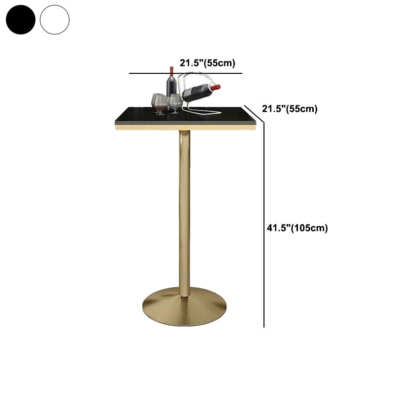41.3"H Glam Style Bar Table Faux Marble Pedestal Bar Wine Table,