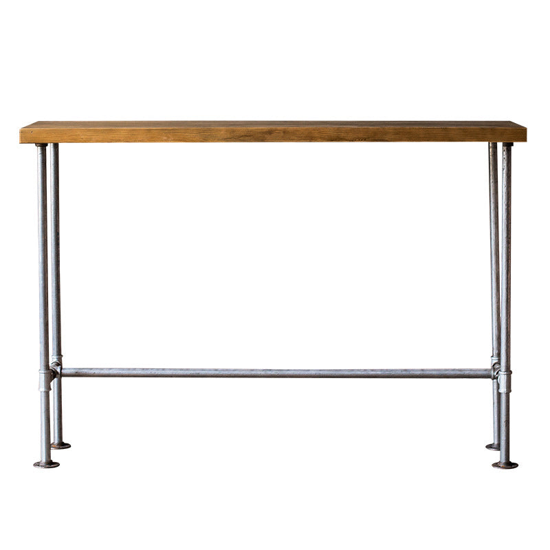Industrial Pub Table Solid Wood Bar Height Rectangle Bar Table
