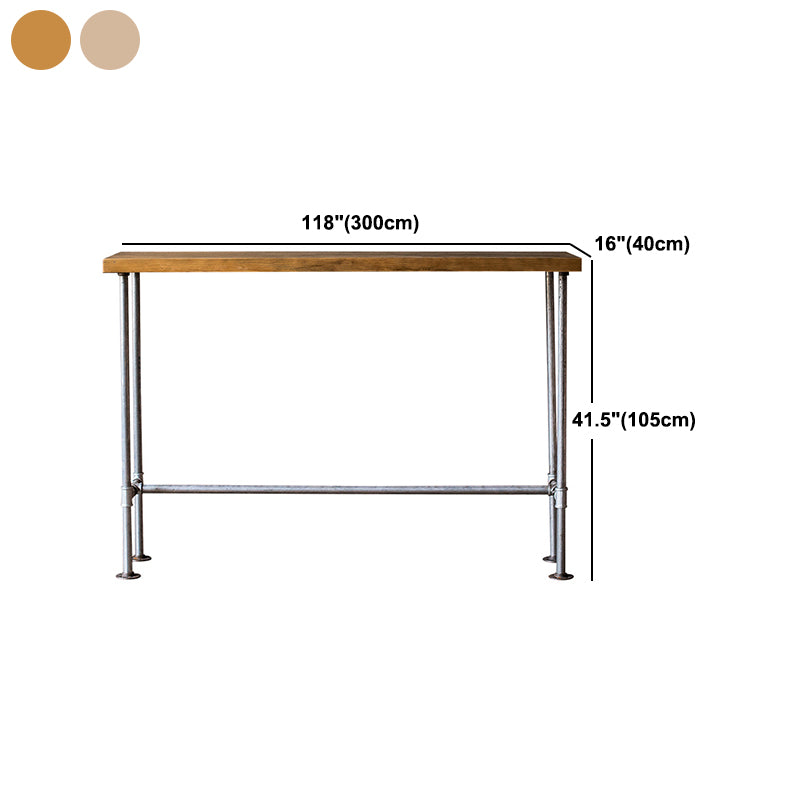 Industrial Pub Table Solid Wood Bar Height Rectangle Bar Table