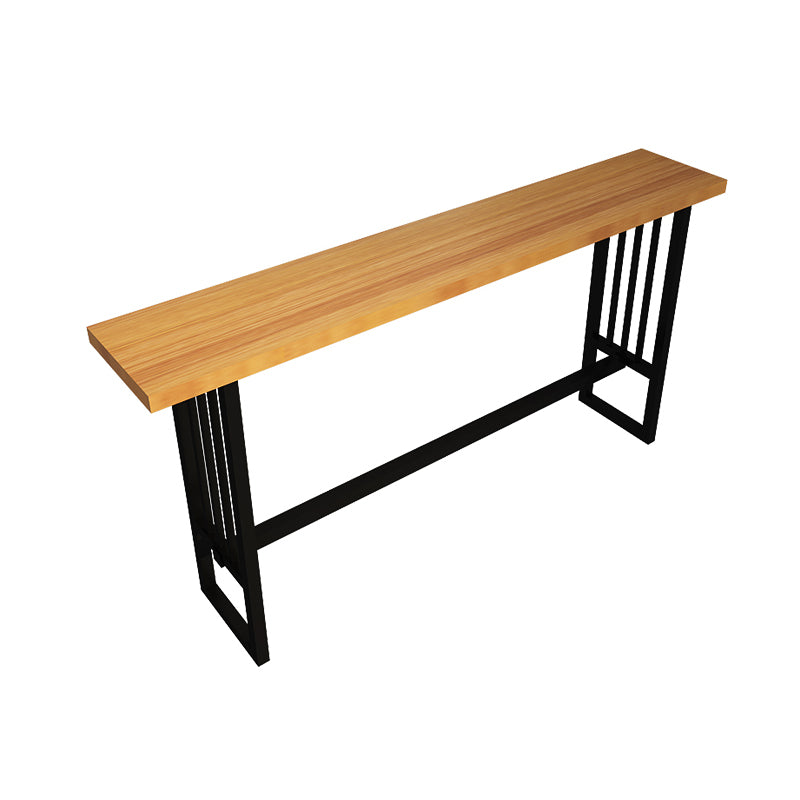 Industrial Style Bar Table Solid Wood Trestle Base Bar Dining Table