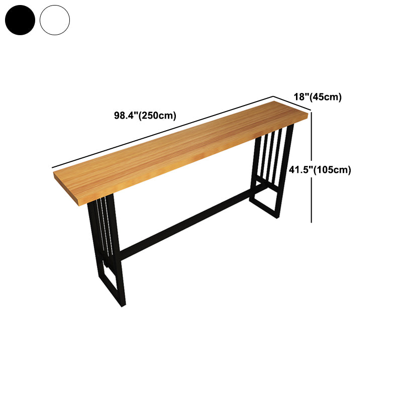 Industrial Style Bar Table Solid Wood Trestle Base Bar Dining Table