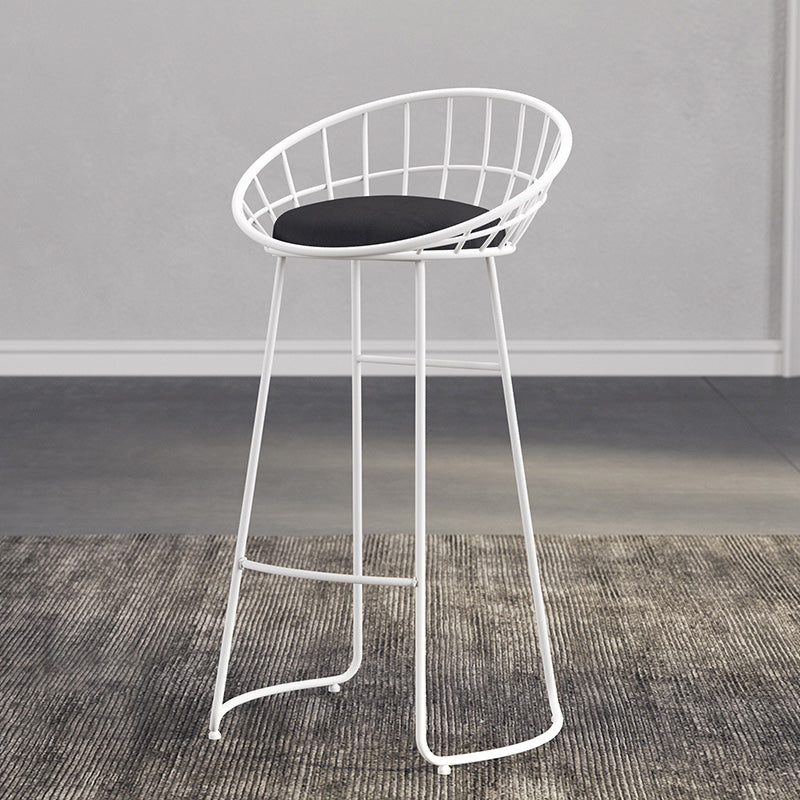 Modern Metal Armless Bar Stool Low Back Armless Bar Chair with Metal Legs