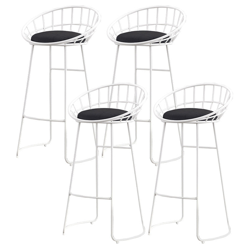Modern Metal Armless Bar Stool Low Back Armless Bar Chair with Metal Legs