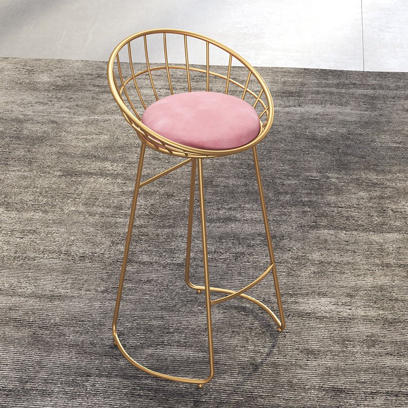 Modern Metal Armless Bar Stool Low Back Armless Bar Chair with Metal Legs