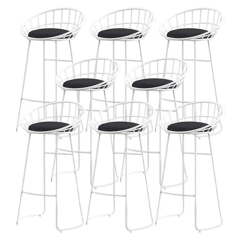 Modern Metal Armless Bar Stool Low Back Armless Bar Chair with Metal Legs