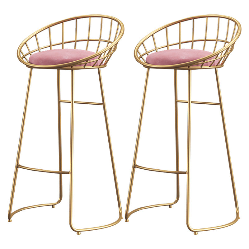 Modern Metal Armless Bar Stool Low Back Armless Bar Chair with Metal Legs