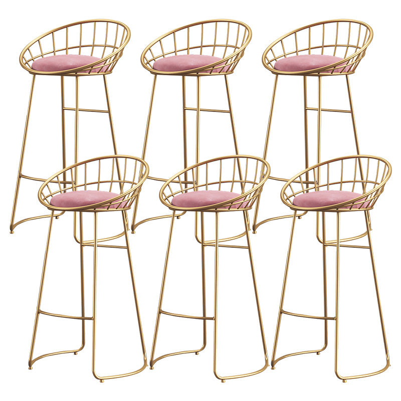 Modern Metal Armless Bar Stool Low Back Armless Bar Chair with Metal Legs
