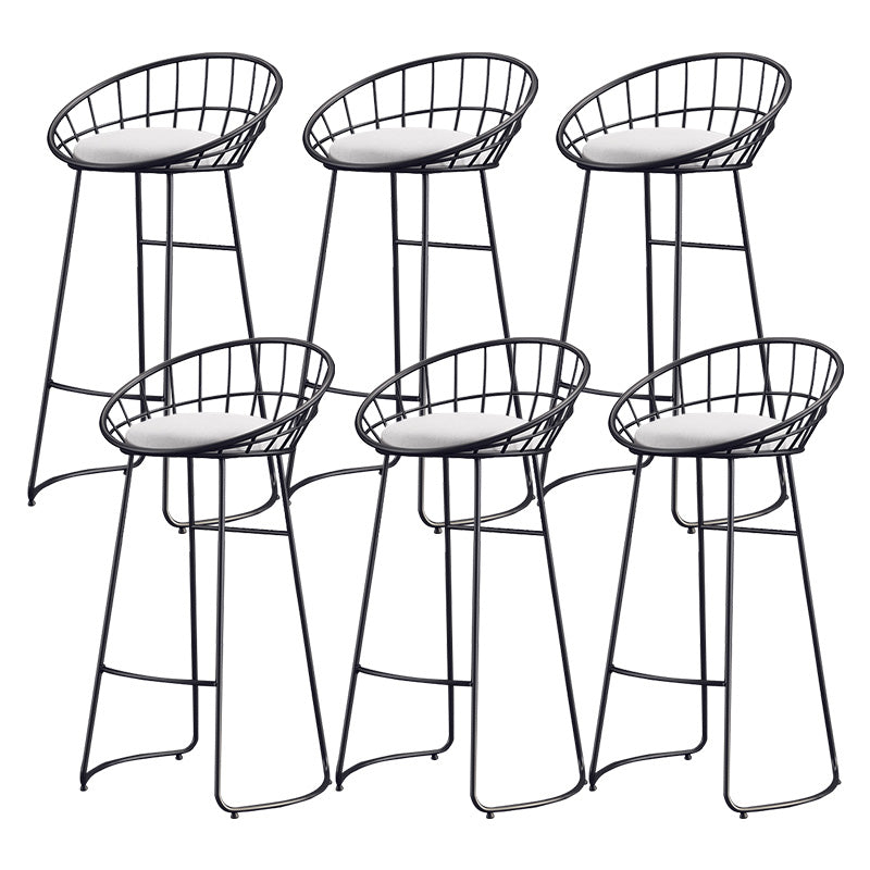 Modern Metal Armless Bar Stool Low Back Armless Bar Chair with Metal Legs