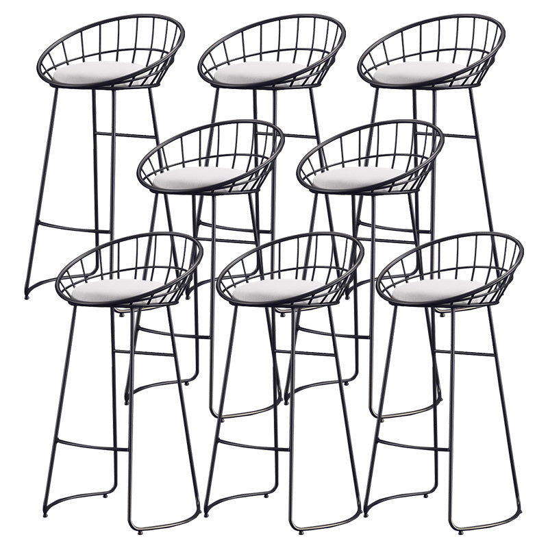 Modern Metal Armless Bar Stool Low Back Armless Bar Chair with Metal Legs