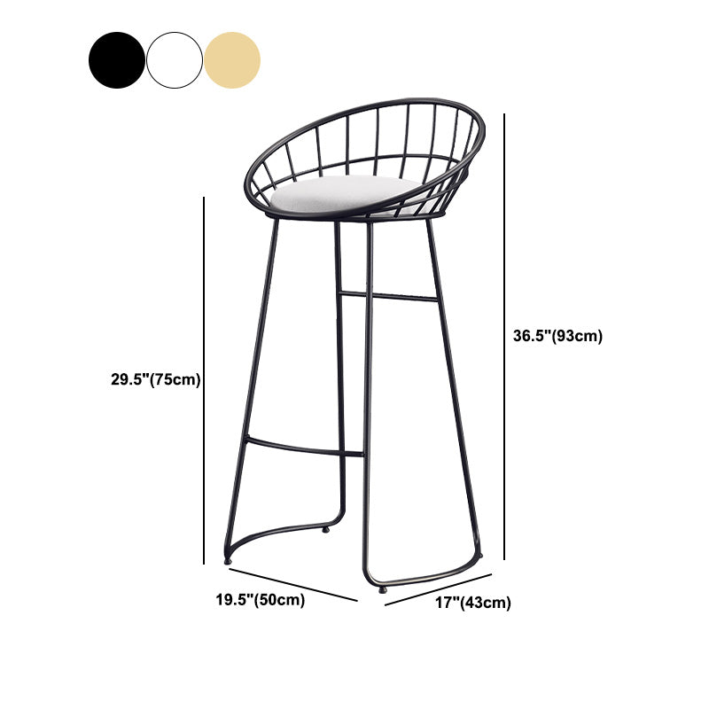 Modern Metal Armless Bar Stool Low Back Armless Bar Chair with Metal Legs