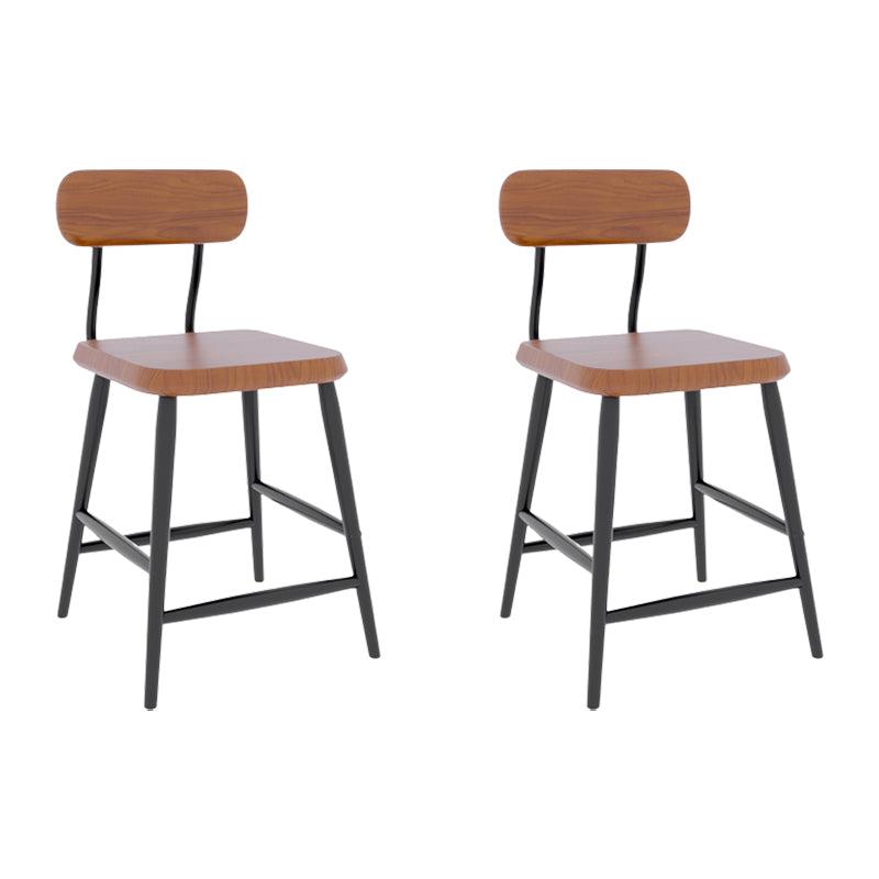 Modern Low Back Bar Stool Armless Metal Legs Bar Stool with Footrest
