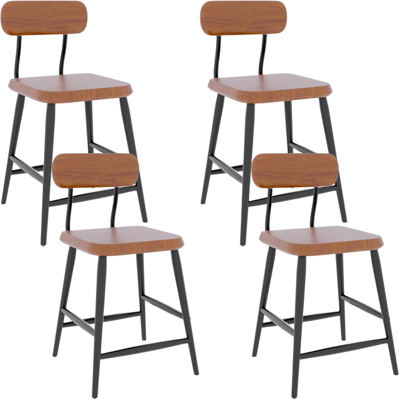 Modern Low Back Bar Stool Armless Metal Legs Bar Stool with Footrest