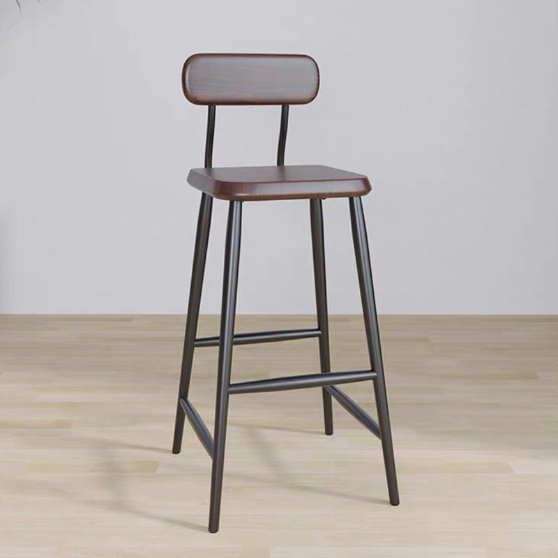 Modern Low Back Bar Stool Armless Metal Legs Bar Stool with Footrest