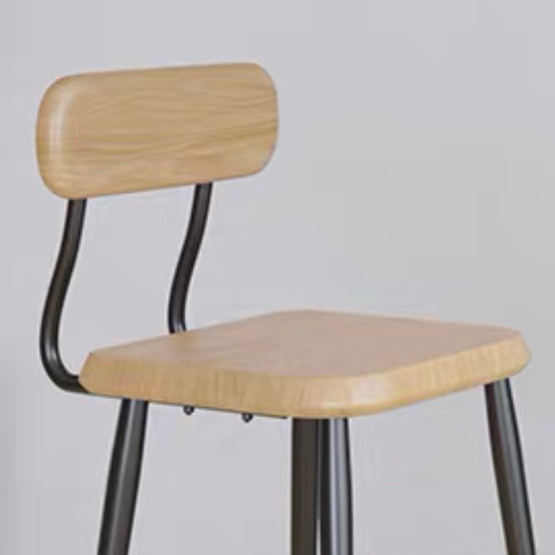 Modern Low Back Bar Stool Armless Metal Legs Bar Stool with Footrest