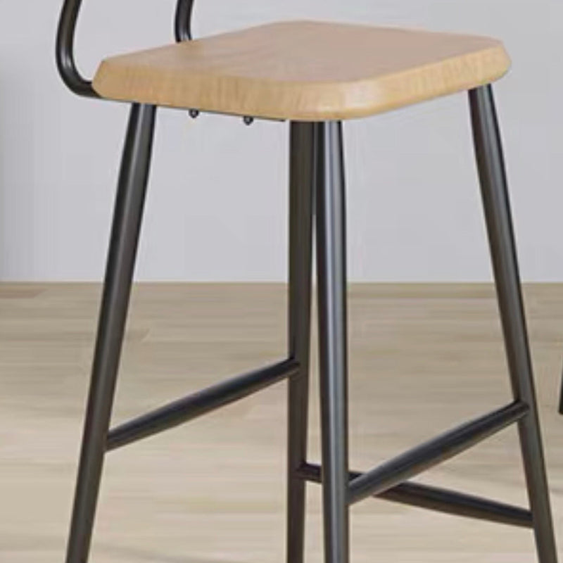 Modern Low Back Bar Stool Armless Metal Legs Bar Stool with Footrest