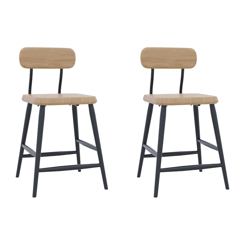 Modern Low Back Bar Stool Armless Metal Legs Bar Stool with Footrest