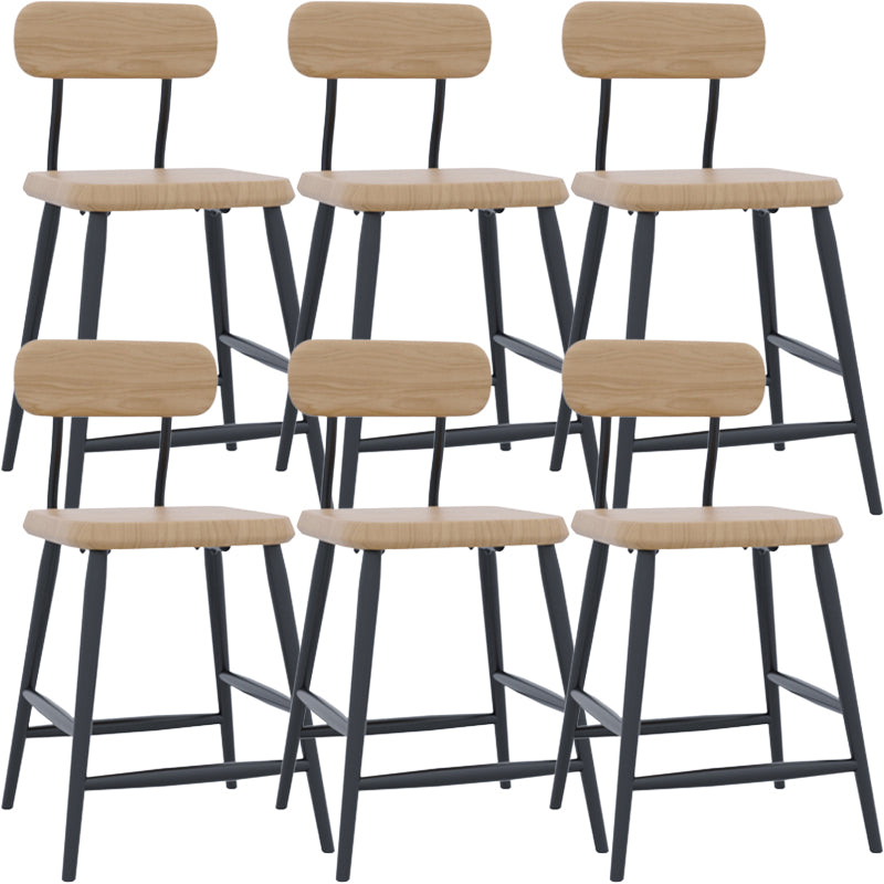 Modern Low Back Bar Stool Armless Metal Legs Bar Stool with Footrest