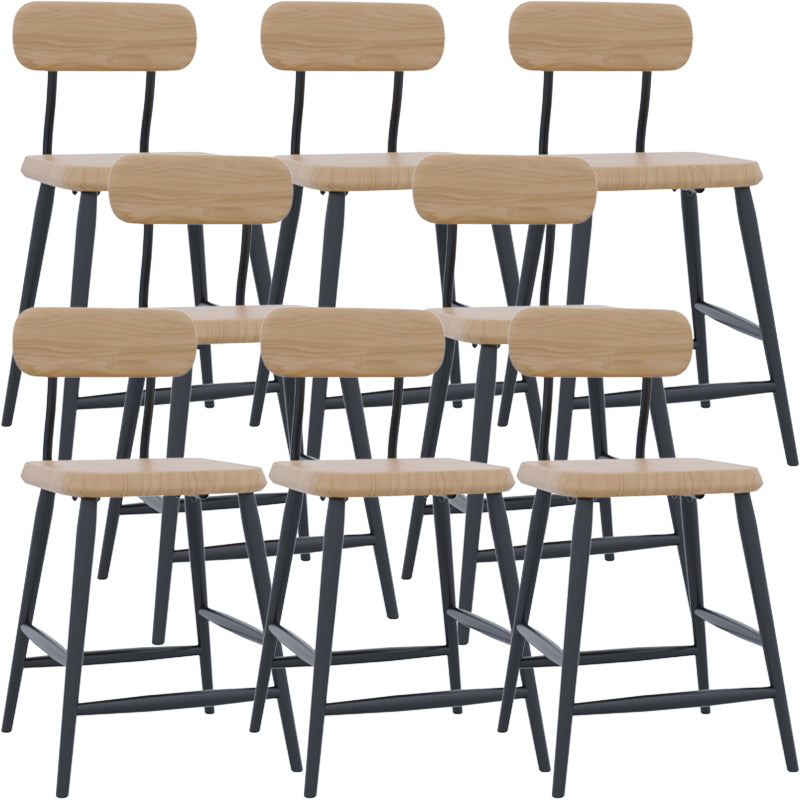 Modern Low Back Bar Stool Armless Metal Legs Bar Stool with Footrest