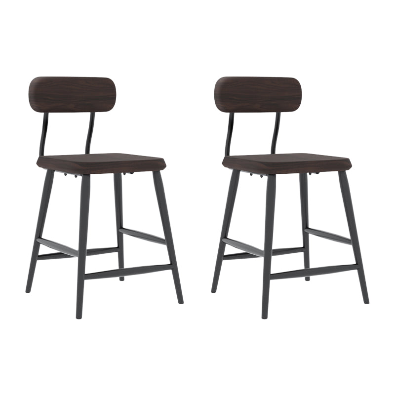 Modern Low Back Bar Stool Armless Metal Legs Bar Stool with Footrest