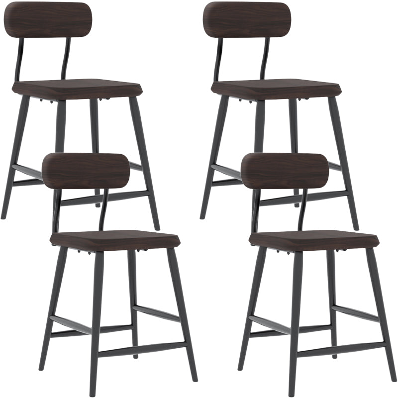 Modern Low Back Bar Stool Armless Metal Legs Bar Stool with Footrest