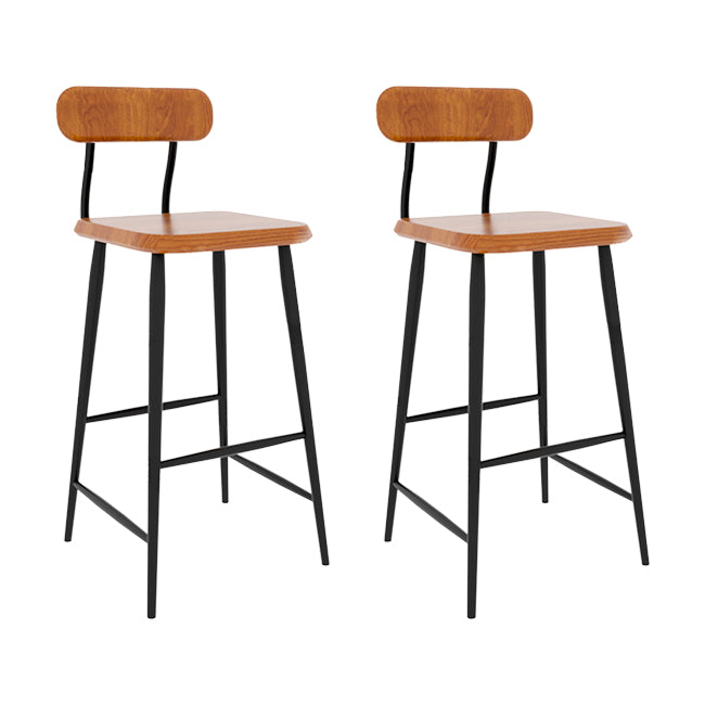 Modern Low Back Bar Stool Armless Metal Legs Bar Stool with Footrest