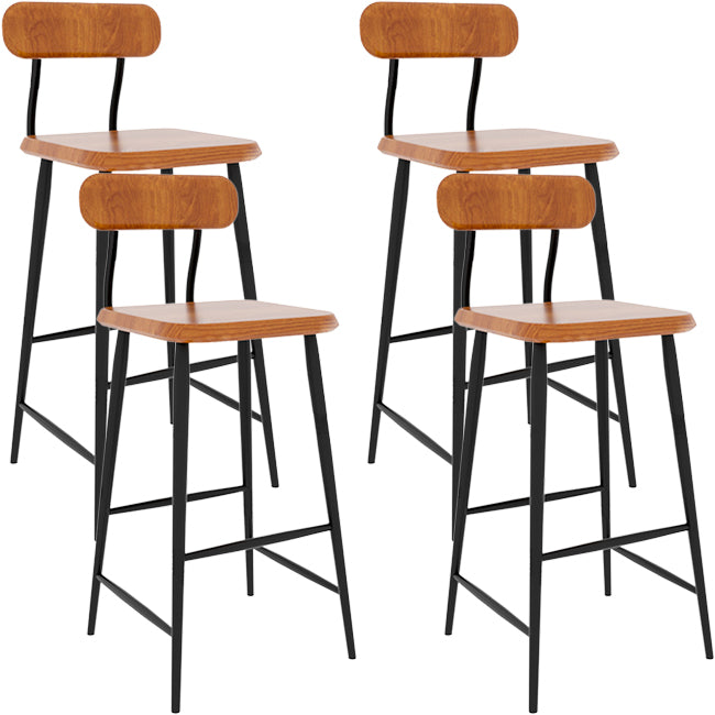 Modern Low Back Bar Stool Armless Metal Legs Bar Stool with Footrest