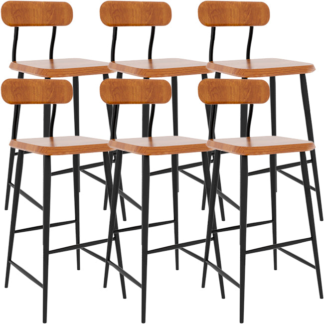 Modern Low Back Bar Stool Armless Metal Legs Bar Stool with Footrest