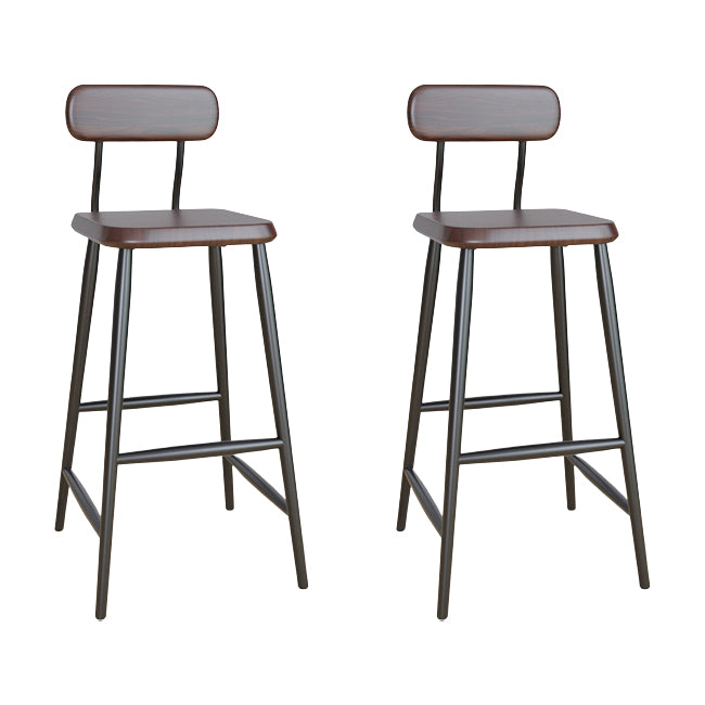 Modern Low Back Bar Stool Armless Metal Legs Bar Stool with Footrest