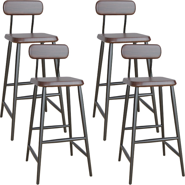 Modern Low Back Bar Stool Armless Metal Legs Bar Stool with Footrest