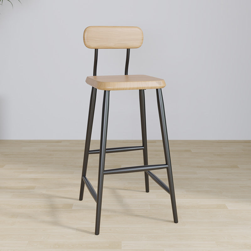 Modern Low Back Bar Stool Armless Metal Legs Bar Stool with Footrest