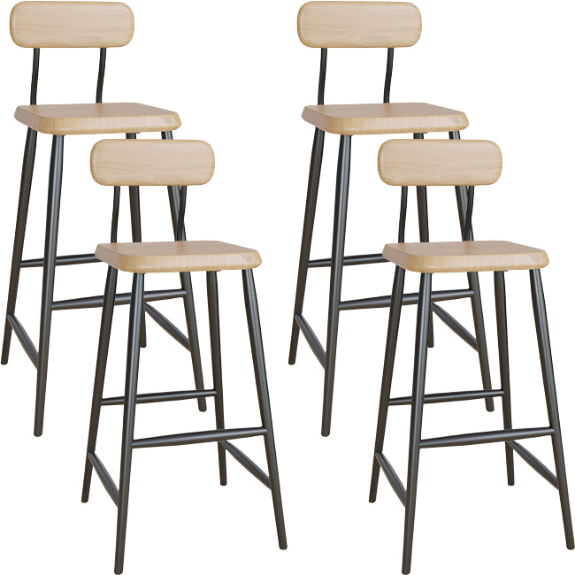 Modern Low Back Bar Stool Armless Metal Legs Bar Stool with Footrest