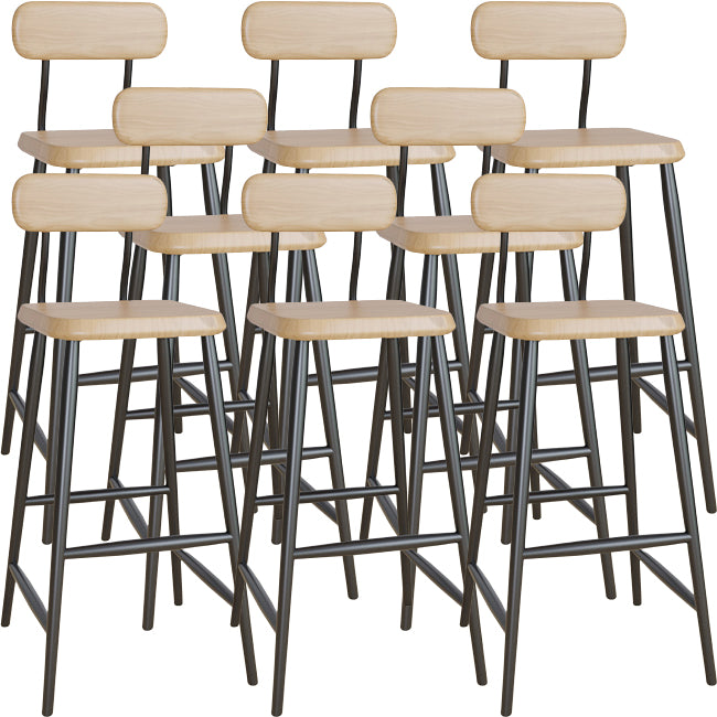 Modern Low Back Bar Stool Armless Metal Legs Bar Stool with Footrest