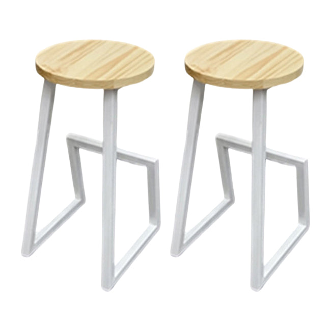 Modern Armless Bar Stool Indoor Round Seat Bar Chair with Metal Legs